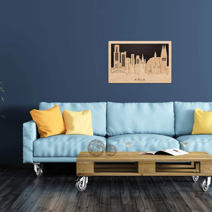 SEO. 3D Wandbild aus Holz Skyline Köln 2017 - Linkreich