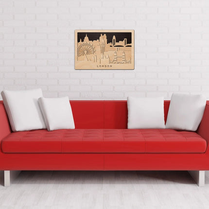 SEO. 3D Wandbild aus Holz Skyline London 2017 - Linkreich