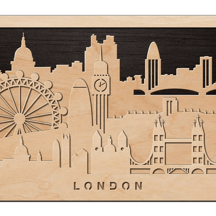 SEO. 3D Wandbild aus Holz Skyline London 2017 - Linkreich