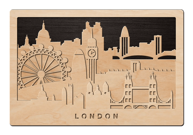 SEO. 3D Wandbild aus Holz Skyline London 2017 - Linkreich