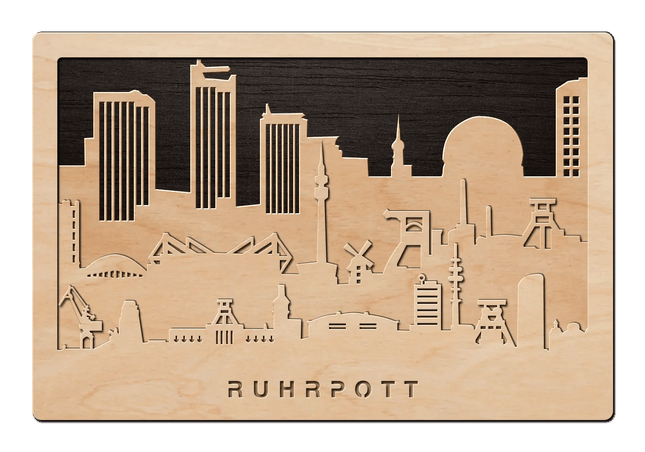 SEO. 3D Wandbild aus Holz Skyline Ruhrpott 2017 - Linkreich
