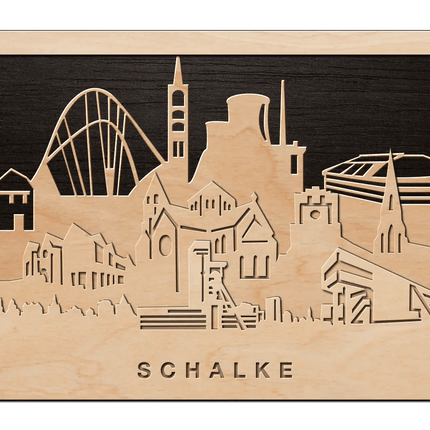 SEO. 3D Wandbild aus Holz Skyline Schalke 2017 - Linkreich