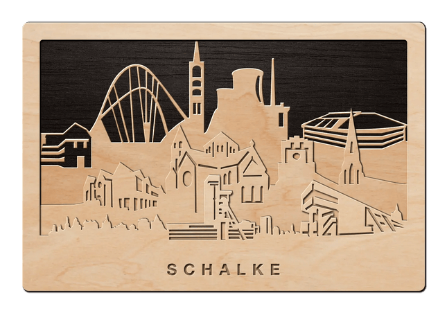 SEO. 3D Wandbild aus Holz Skyline Schalke 2017 - Linkreich