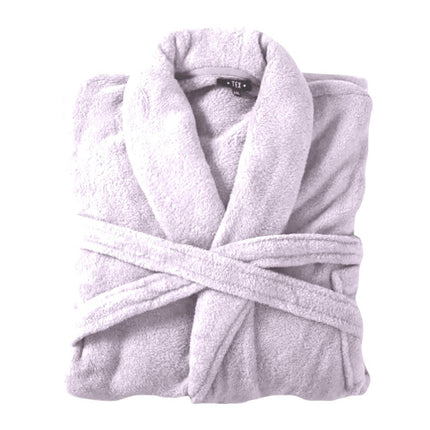 Bademantel flauschig » Saunamantel in Teddy-Plüsch Qualität » leichter/dünner Morgenmantel 100 cm lang » unisex