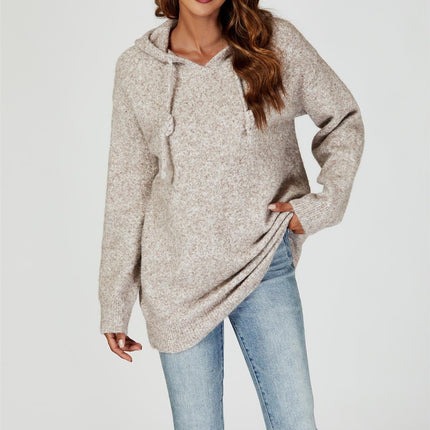 Knit Hoodie In Beige