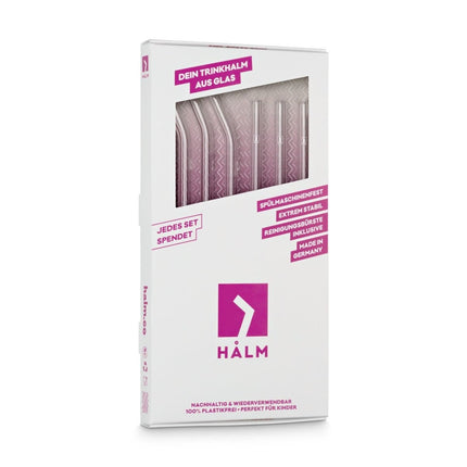 SEO. 3x 23cm (Gebogen) + 3x 20cm (Gerade) Glasstrohhalme - Linkreich