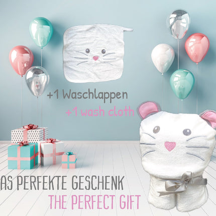 Baby Kapuzenhandtuch Maus