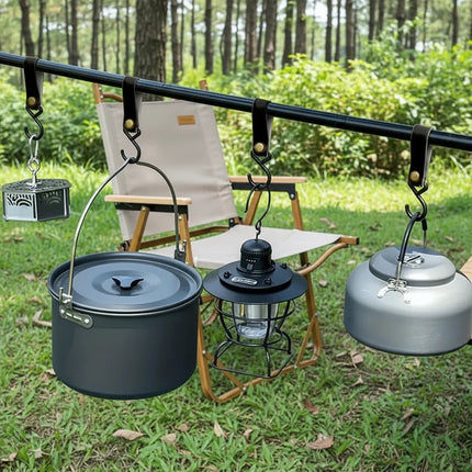 SEO. 4 - Set Camping Aufbewahrungshaken – Wiederverwendbarer PU Leder Haken für Wohnmobil & Outdoor - Linkreich