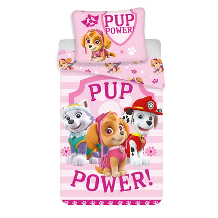 Paw Patrol rosa Bettwäsche - weiche Baumwolle 140x200 cm Kissen und Decke