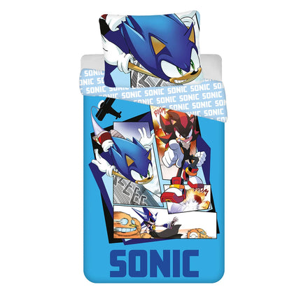 Sonic the Hedgehog Bettwäsche - weiche Baumwolle 140x200 cm Kissen und Decke