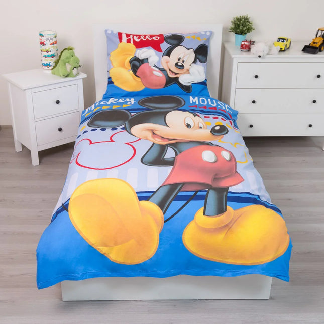 Micky Maus Bettwäsche - 140x200 cm weiche Baumwolle Kissen und Decke