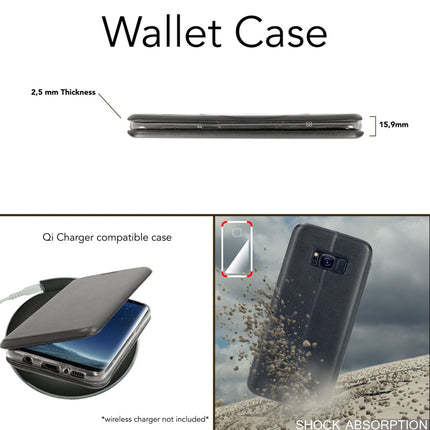 Samsung Galaxy S8 Flipcase von NALIA, Slim Handy Hülle Flip Case mit Magnet