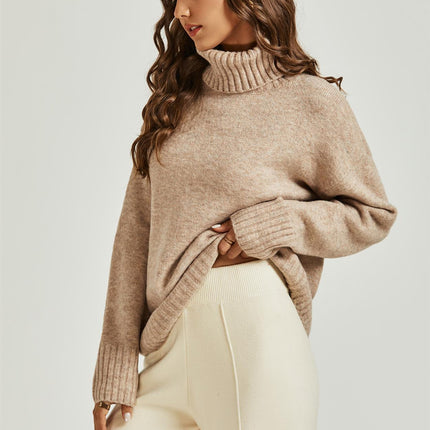 Jumper Top With High Neck In Cream
