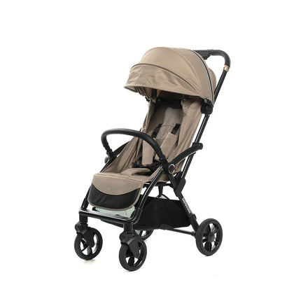 Babywagen Sommer-Buggy Beige – ultraleicht, flach liegend, UV-Sonnenverdeck, Einhand-Faltmechanismus, 5-Punkt-Gurt (0–4 Jahre)