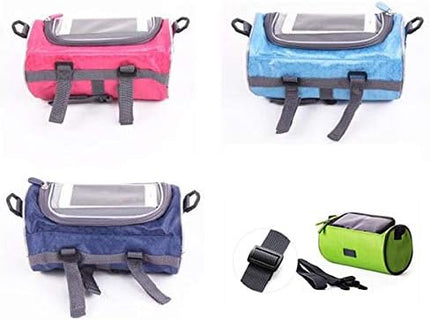 SYSTEM-S 2in1 Lenkertasche Fahrradhalterung Fahrradtasche Schultertasche Schutzhülle für 4,8 Zoll inch Geräte Smartphones