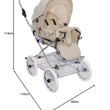 EICHHORN Kinderwagen Kombikinderwagen Komplett-Set, 0-3 Jahre, umbaubar zum Sportwagen, inklusive Babytragetasche, EVA-Rad, marineblau