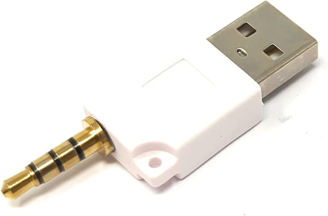 SYSTEM-S Audio USB Adapter 3,5 mm Klinke Stecker zu 2.0 Typ A Stecker AUX Kabel in Weiß