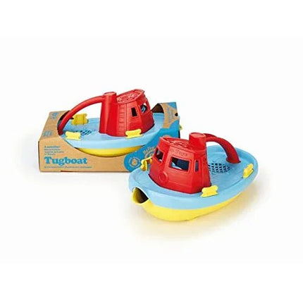 Green Toys 8668087 Schleppboot, Badewannenspielzeug, Spielboot, Badespielzeug für Kinder ab 6 Monaten, 1 Stück