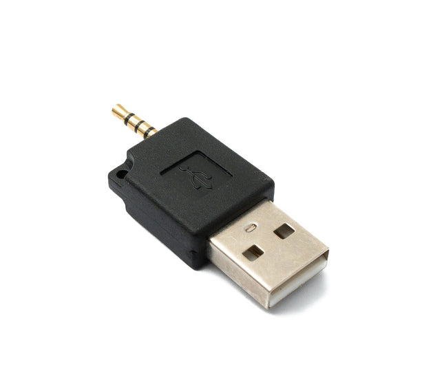 SYSTEM-S Audio USB Adapter 2,5 mm Klinke Stecker zu 2.0 Typ A Stecker AUX Kabel in Schwarz