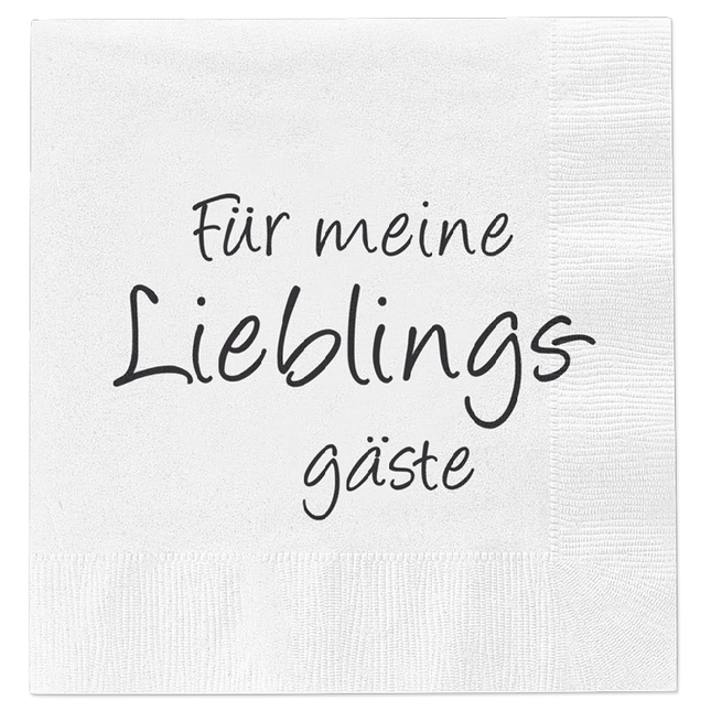 Servietten Für meine Lieblingsgäste 80 Stück Party Feier Fest Tischdeko 33x33 cm