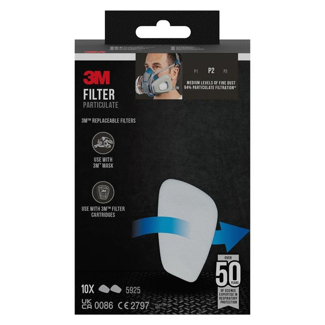 3M™ Partikelfilter 5925, P2, 10 Paar/Packung | Packung (1 Stück)