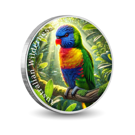 2026 Australia 1oz 9999 Silver Australian Wilderness Rainbow Lorikeet Colourized
