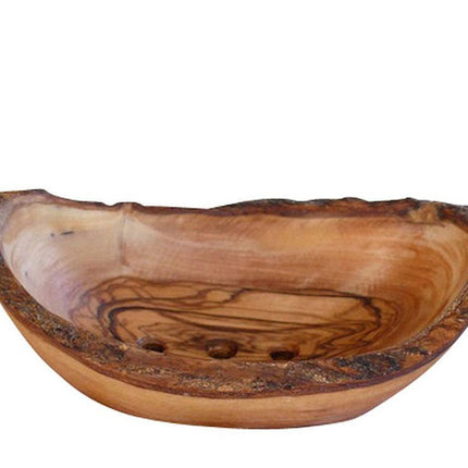 Seifenschale oval rustikal - ca. 12 – 14 cm - aus Olivenholz