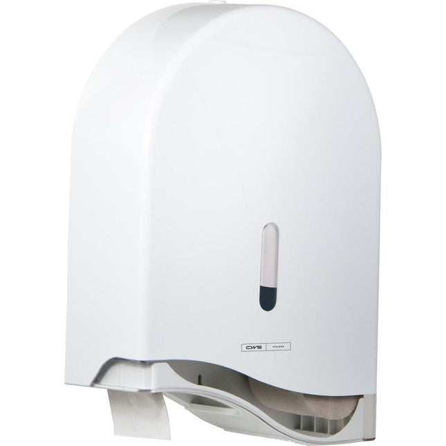 CWS ParadiseLine Großrollen-Toilettenpapierspender TPS Superroll, Panel Weiß - mit Schloss | 1 Stück