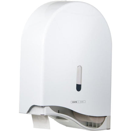CWS ParadiseLine Großrollen-Toilettenpapierspender TPS Superroll, Panel Weiß - mit Schloss | 1 Stück
