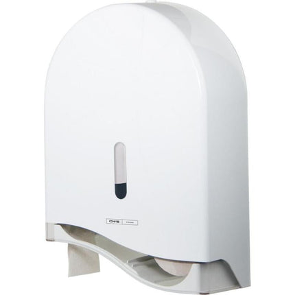 CWS ParadiseLine Großrollen-Toilettenpapierspender TPS Superroll, Panel Weiß - mit Schloss | 1 Stück