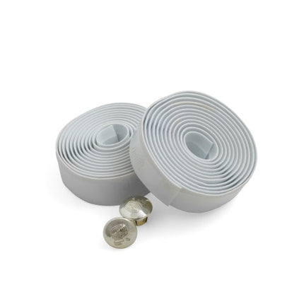 SYSTEM-S 2er Set Lenkradband Lenkerband Lenker Band Rennrad mit 2 Endstopfen in Weiß Carbonlook