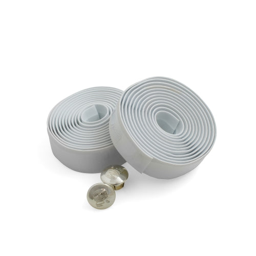 SYSTEM-S 2er Set Lenkradband Lenkerband Lenker Band Rennrad mit 2 Endstopfen in Weiß Carbonlook