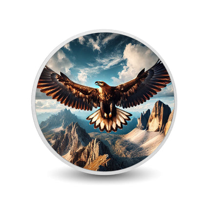 Majestic Soar: Eagle Over Mountain Peaks Coloured Coin