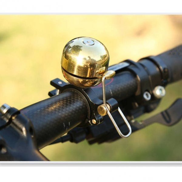 SYSTEM-S Fahrrad Klingel im Vintage Look aus Metall goldfarben