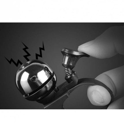 SYSTEM-S Fahrrad Klingel glänzend im Vintage Look aus Metall in Schwarz