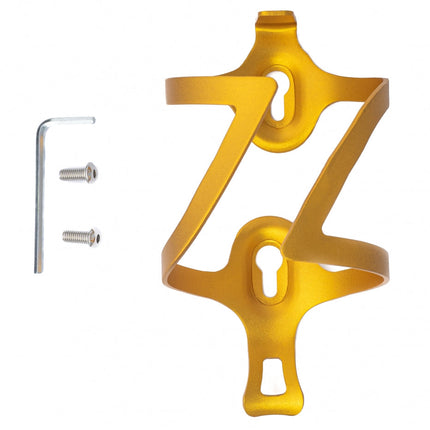 SYSTEM-S Fahrrad Flaschenhalter Halterung Befestigung aus Metall goldfarben