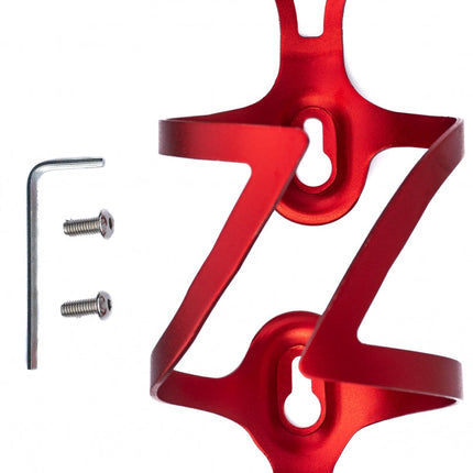SYSTEM-S Fahrrad Flaschenhalter Halterung Befestigung aus Metall in Rot