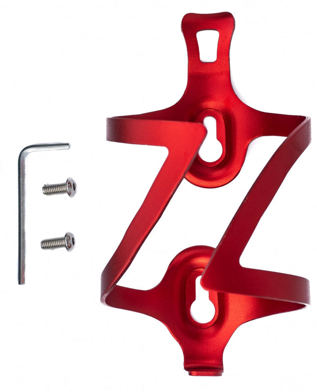 SYSTEM-S Fahrrad Flaschenhalter Halterung Befestigung aus Metall in Rot