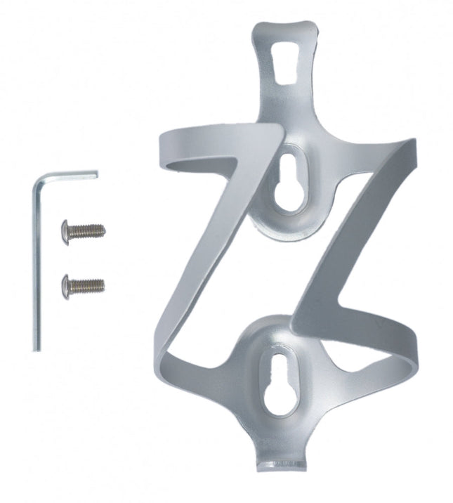 SYSTEM-S Fahrrad Flaschenhalter Halterung Befestigung aus Metall in Grau