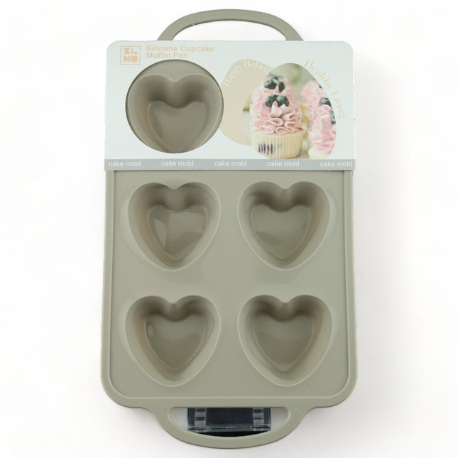 Silikon-Muffinform G189 – 6er Backform, BPA-frei, spülmaschinenfest (32×18 cm), grau