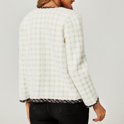Straight Boucle Jacket In White