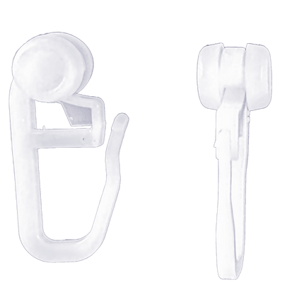 100 Gardinenröllchen, Rollringe, Universalhaken, Gardinengleiter - Leise und Effiziente Gleiter für Innenlaufschienen und -stangen | Made in Germany | Ø8mm x 8mm x 27mm 20231000