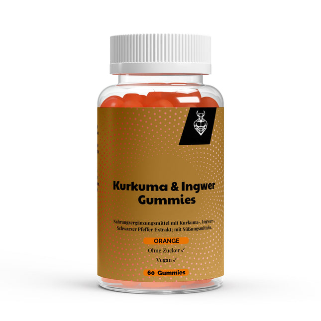 Kurkuma & Ingwer Gummies – Vegane, zuckerfreie Orangen-Gummies für natürliche Entzündungshemmung und Wohlbefinden