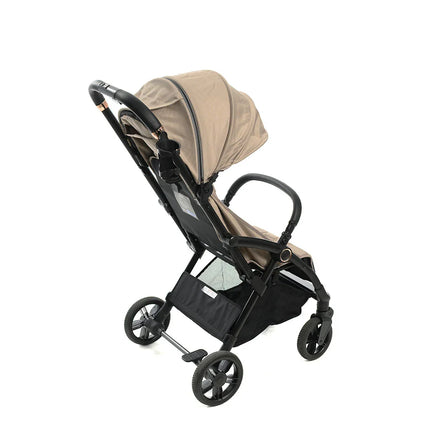 Babywagen Sommer-Buggy Beige – ultraleicht, flach liegend, UV-Sonnenverdeck, Einhand-Faltmechanismus, 5-Punkt-Gurt (0–4 Jahre)