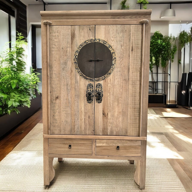 Vintage Asia Chinesischer Schrank Hochzeitsschrank Natur - Art. A502/natural