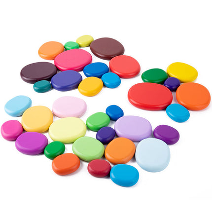 Holz Balance und Stapelsteine Turm - in Regenbogen Farben für Kleinkinder ab 2 Jahre