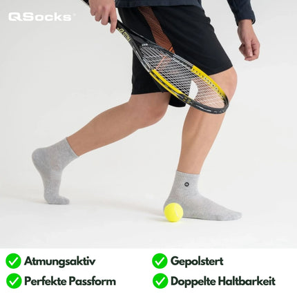 Quarter Mittelhohe Socken gepolstert für Damen und Herren 4X Paar