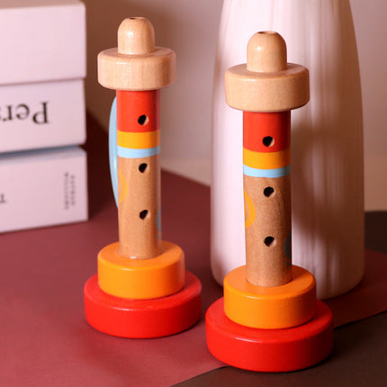 Kleine Kindertröte Trompete aus Holz für Kinder ab 3 Jahre – Blasinstrument im Harmonika-Stil