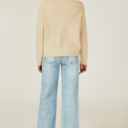 Pocket Details Knitted Cardigan In Camel