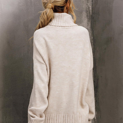Jumper Top With High Neck In Cream